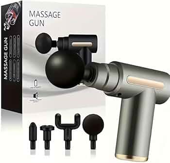 جهاز مساج تدليك إيقاعي محمول (Massage Gun) 4 رؤوس