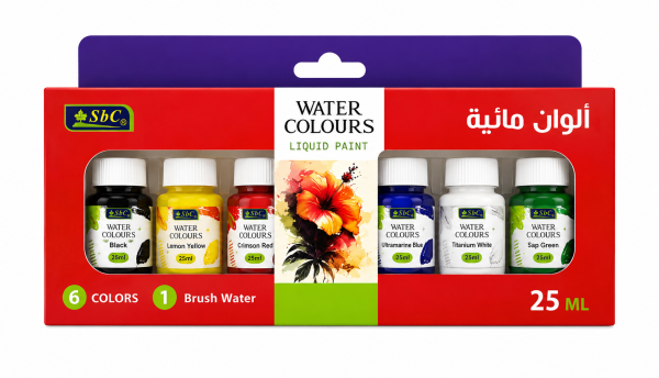 الوان مائية 25 مل 6لون SBC