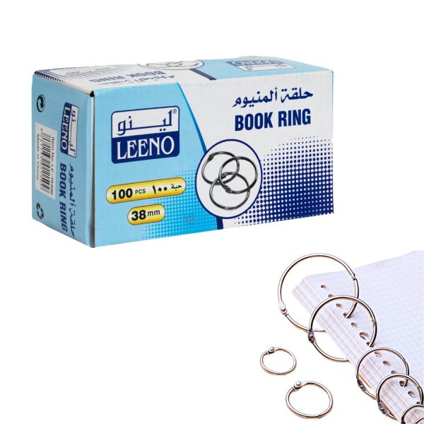 حلقات المونيوم للكتب والملازم وجميع الاستخدمات 38 ملم 100 حبة   لينو